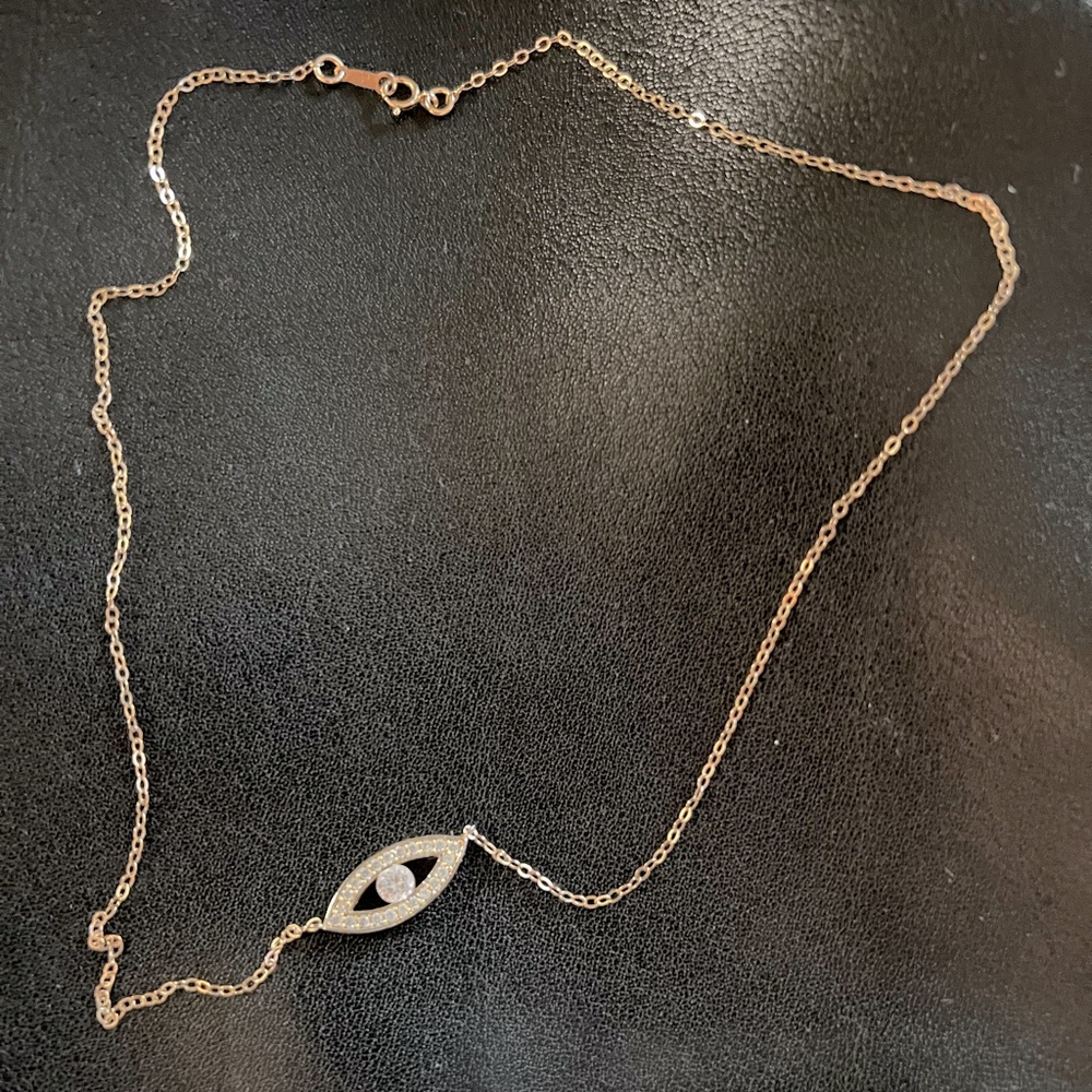 Evil Eye Gold Plated Necklace - 17in